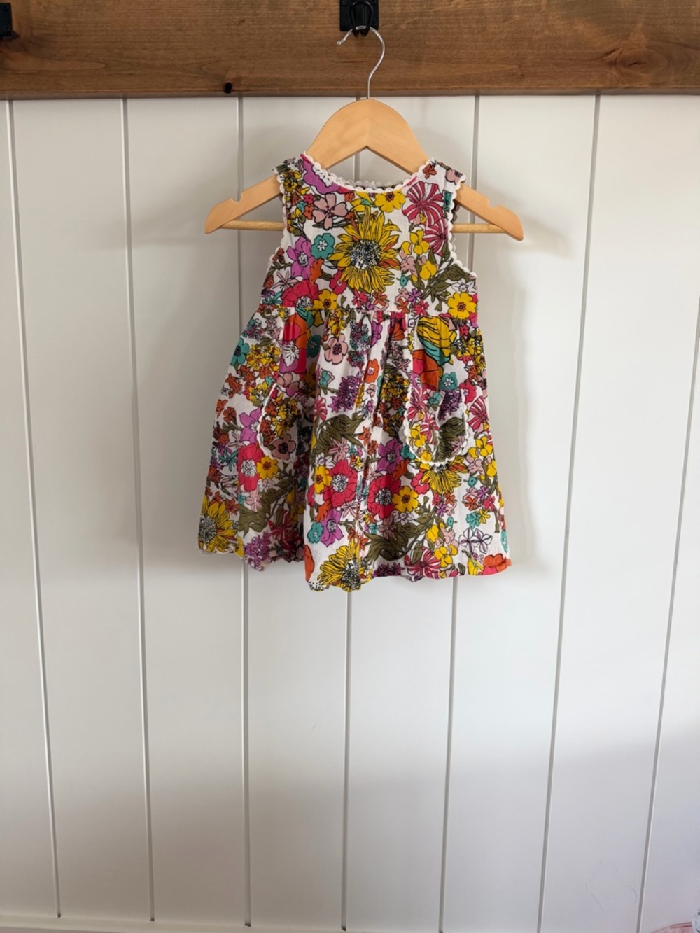 Peek Bright Floral Baby Dress in White, Yellow, Pink & Teal